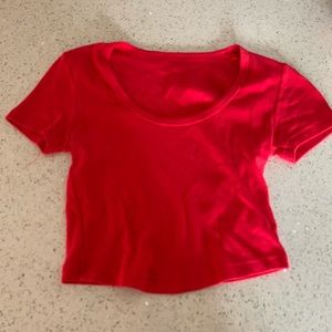American Apparel Red Jersey Crop Top